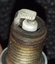 Fouled spark plug